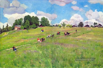 Konstantin Fyodorovich Yuon Werke - der ländliche Urlaub auf der Hügelligachrvo 1923 Konstantin Yuon